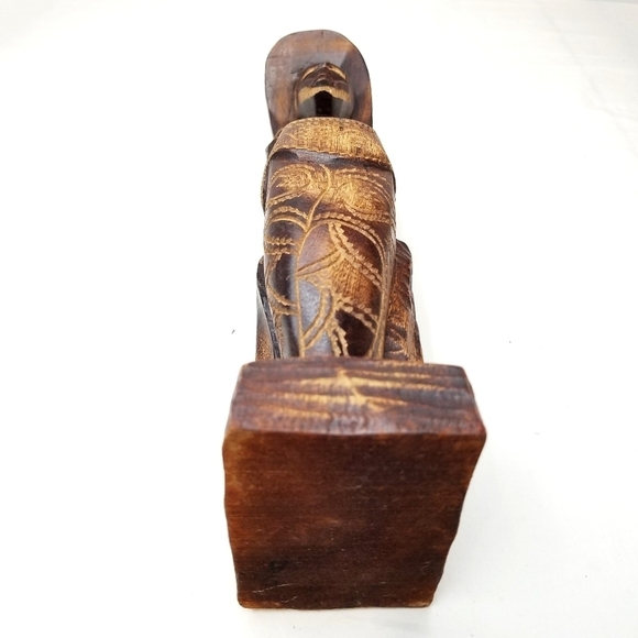 Folk Art Handcarved Wooden Man with Hat and Drum, Drummer Figurine Sculpture - Picture 11 of 11